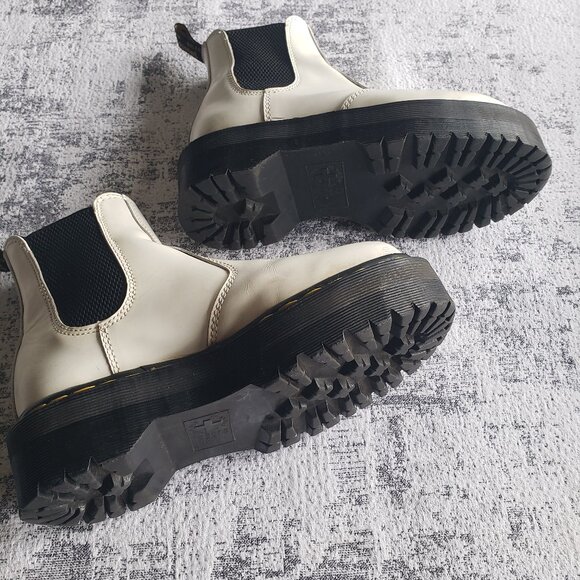 White Doc Marten Platform Quad Chelsea Boots Size 6 [Men's Sz5] - Picture 12 of 16